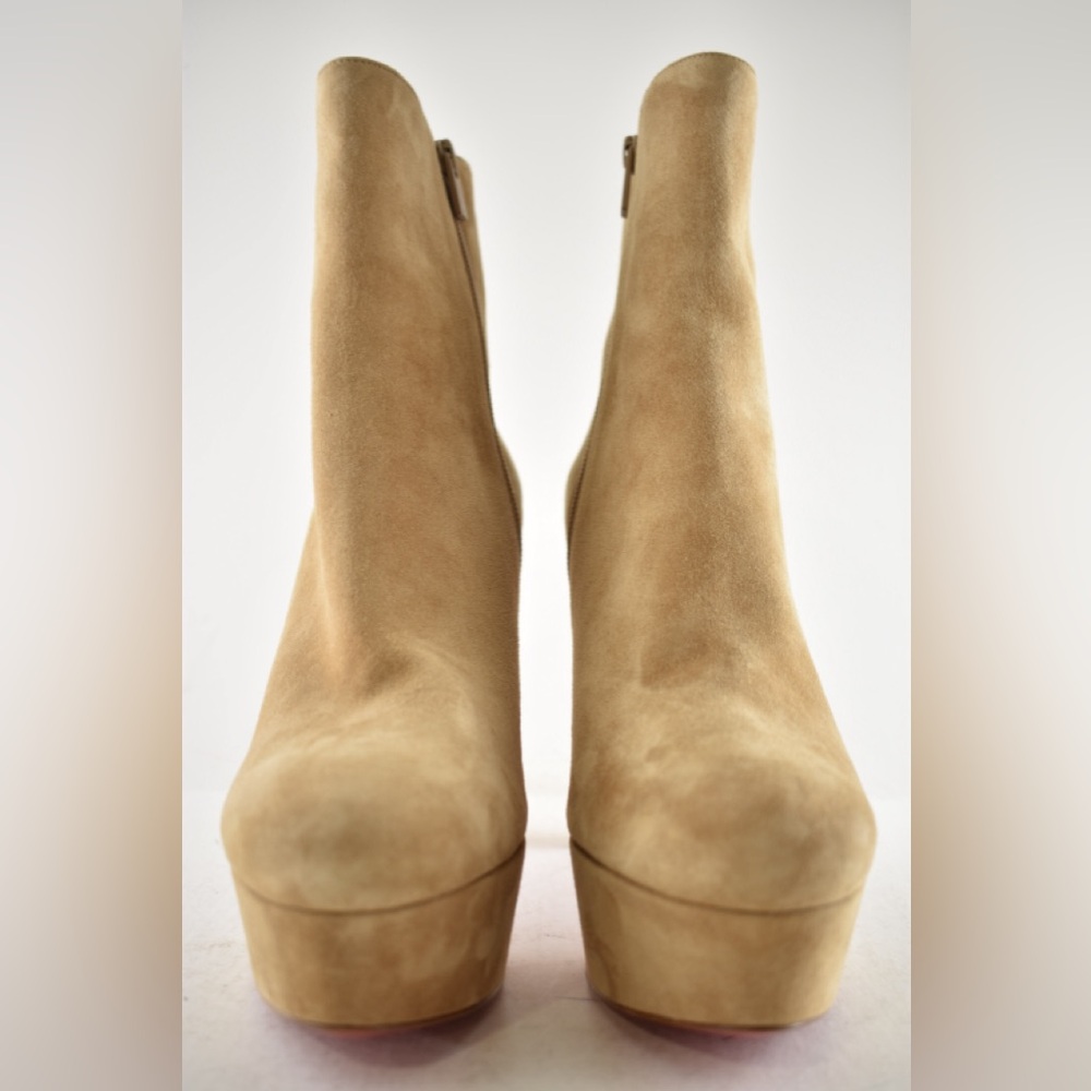 Christian Louboutin Loo Booty 130 Lionne Beige Platform Heel Ankle Boot 40.5 - Picture 8 of 15